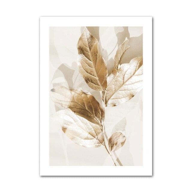 Gold leaves canvas print.