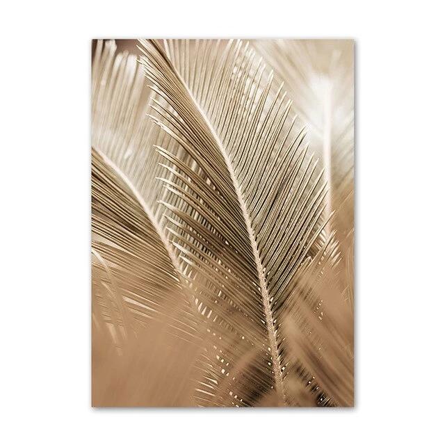 Gold palms canvas print.