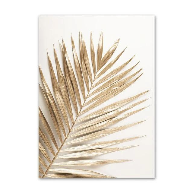 Gold palm  canvas print.