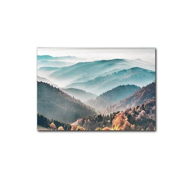 Mountain peaks canvas poster.