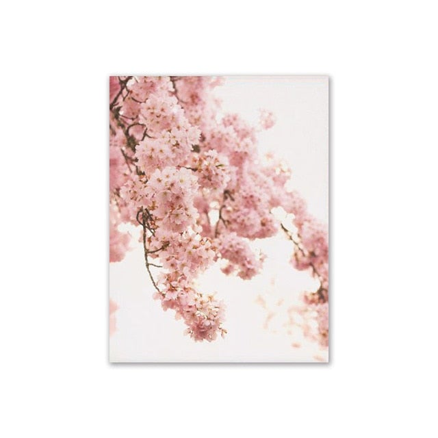 Pink petals floral canvas print — blush pink bedroom wall art