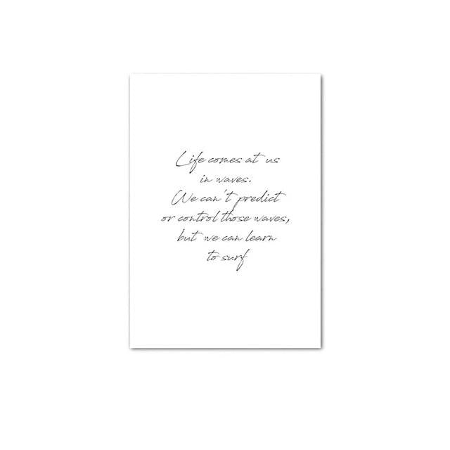 Inspirational life quote canvas poster.
