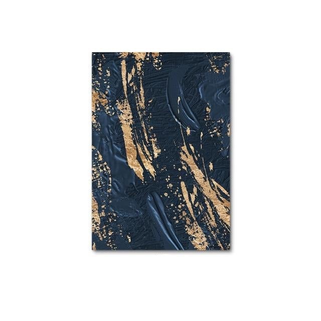 Blue and gold canvas print.