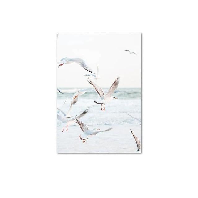 Seagulls canvas poster.