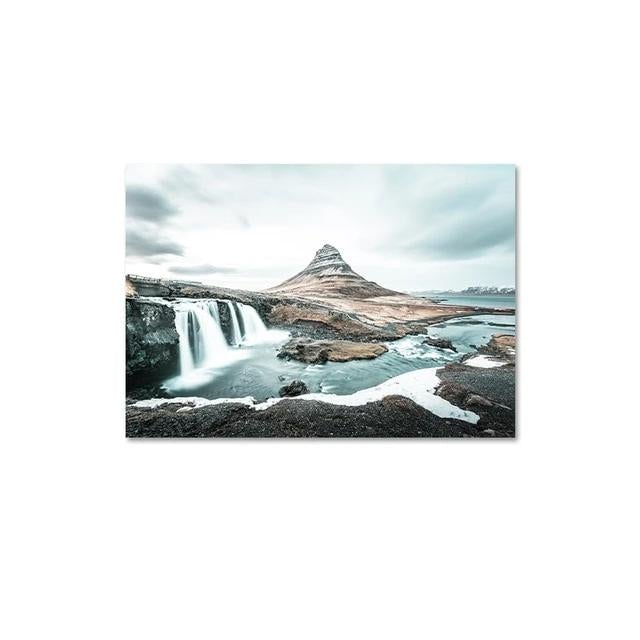 Rocky waterfall canvas poster.
